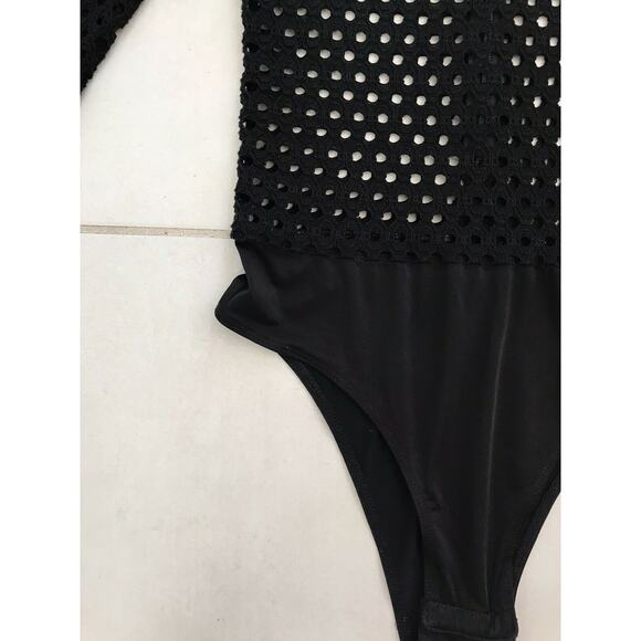 Bardot Semi Sheer Bodysuit Black Stretch - Picture 7 of 12